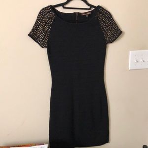 NWOT Adrienne Vittadini black banded dress stud shoulder detail women’s small